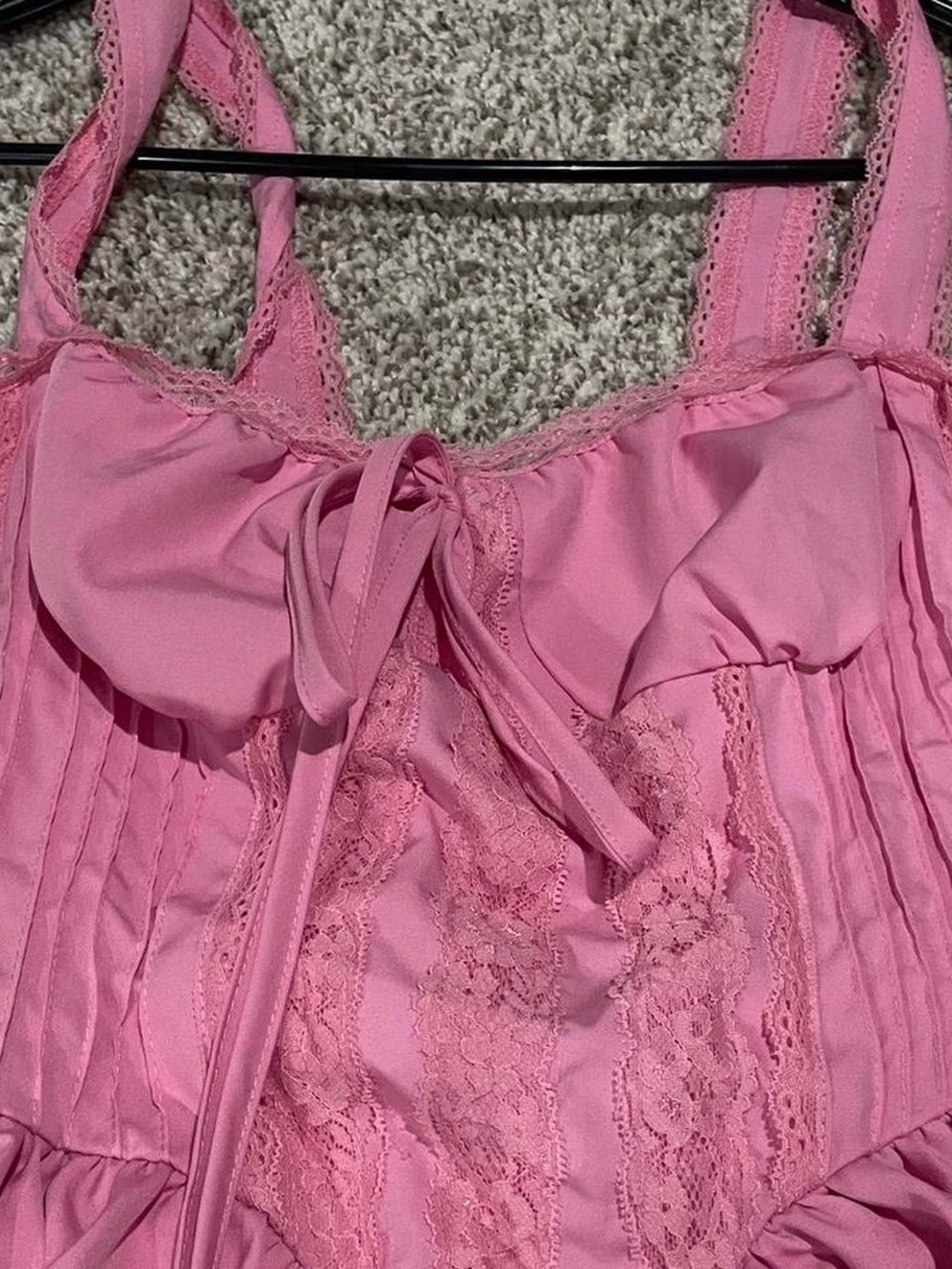 Pink Lace Trim dress